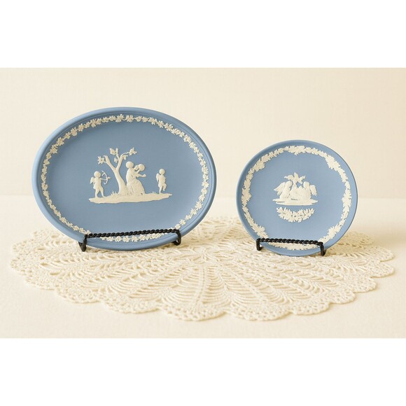 Wedgwood Other - Pair of Wedgwood Jasperware Pieces — Oval Tray & Round Plate